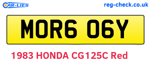 MOR606Y are the vehicle registration plates.