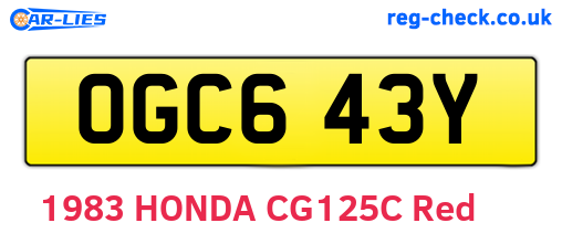 OGC643Y are the vehicle registration plates.