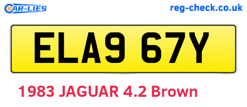 ELA967Y are the vehicle registration plates.