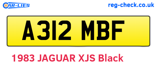A312MBF are the vehicle registration plates.