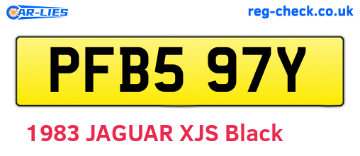PFB597Y are the vehicle registration plates.