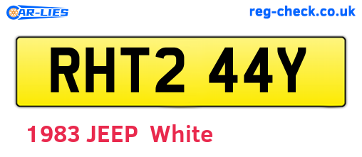 RHT244Y are the vehicle registration plates.