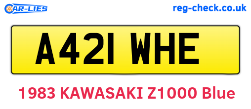 A421WHE are the vehicle registration plates.
