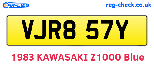 VJR857Y are the vehicle registration plates.