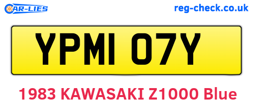 YPM107Y are the vehicle registration plates.