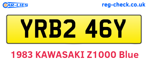 YRB246Y are the vehicle registration plates.