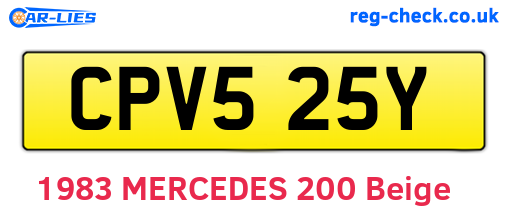 CPV525Y are the vehicle registration plates.