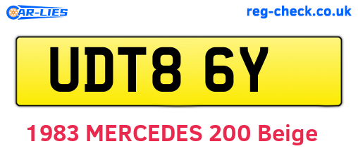 UDT86Y are the vehicle registration plates.