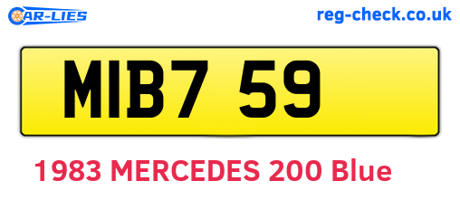 MIB759 are the vehicle registration plates.