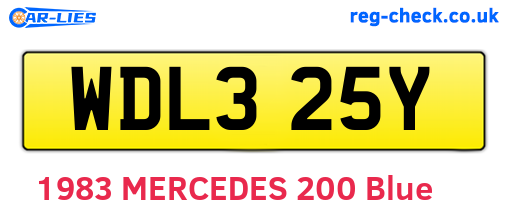 WDL325Y are the vehicle registration plates.