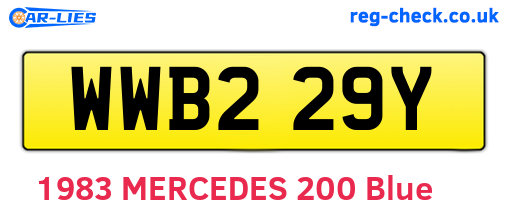 WWB229Y are the vehicle registration plates.