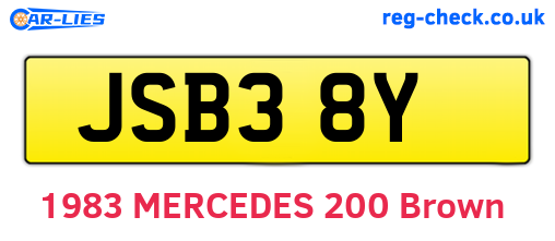 JSB38Y are the vehicle registration plates.