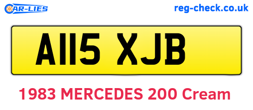 A115XJB are the vehicle registration plates.