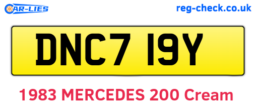 DNC719Y are the vehicle registration plates.