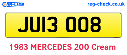 JUI3008 are the vehicle registration plates.