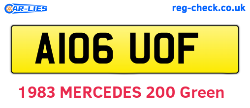 A106UOF are the vehicle registration plates.