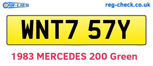 WNT757Y are the vehicle registration plates.