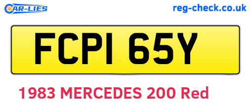 FCP165Y are the vehicle registration plates.