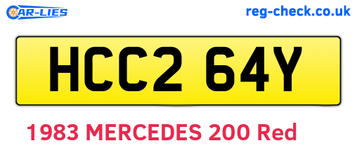 HCC264Y are the vehicle registration plates.