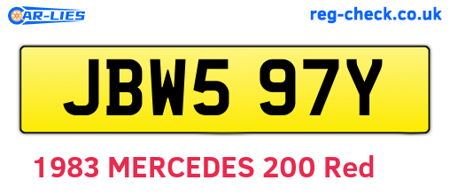 JBW597Y are the vehicle registration plates.