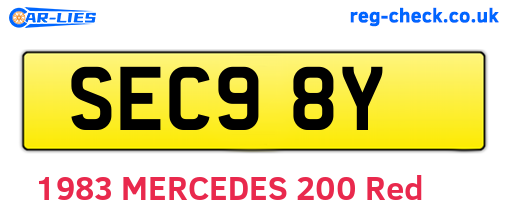 SEC98Y are the vehicle registration plates.