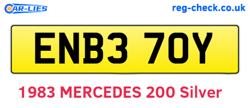 ENB370Y are the vehicle registration plates.
