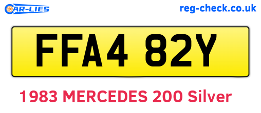 FFA482Y are the vehicle registration plates.