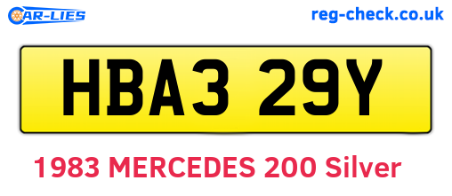 HBA329Y are the vehicle registration plates.