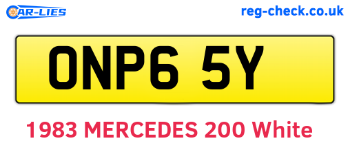 ONP65Y are the vehicle registration plates.