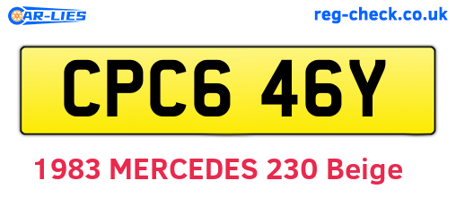 CPC646Y are the vehicle registration plates.