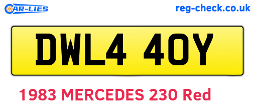 DWL440Y are the vehicle registration plates.