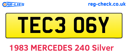 TEC306Y are the vehicle registration plates.
