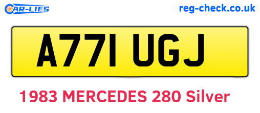 A771UGJ are the vehicle registration plates.