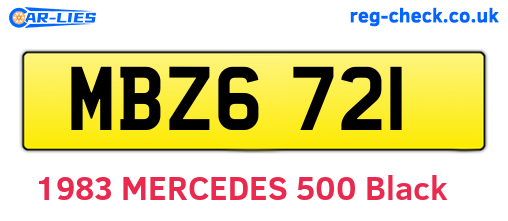 MBZ6721 are the vehicle registration plates.