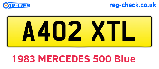 A402XTL are the vehicle registration plates.