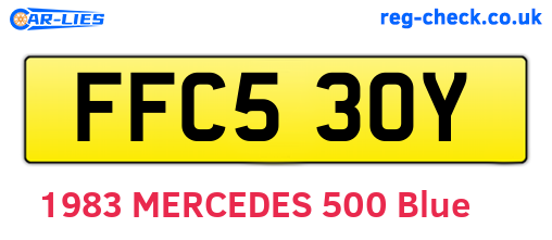 FFC530Y are the vehicle registration plates.