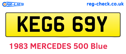 KEG669Y are the vehicle registration plates.