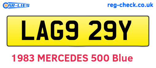 LAG929Y are the vehicle registration plates.