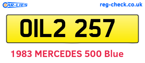 OIL2257 are the vehicle registration plates.