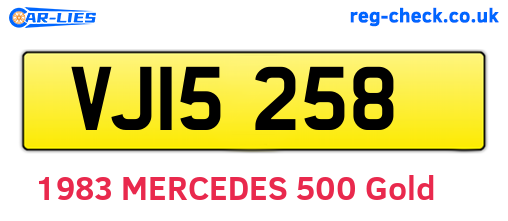 VJI5258 are the vehicle registration plates.