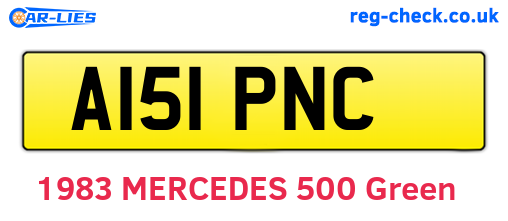 A151PNC are the vehicle registration plates.