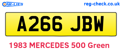 A266JBW are the vehicle registration plates.