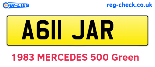 A611JAR are the vehicle registration plates.