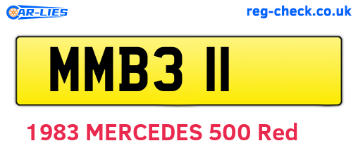 MMB311 are the vehicle registration plates.