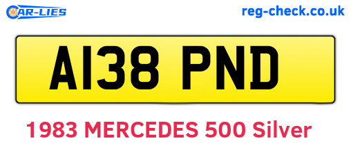 A138PND are the vehicle registration plates.
