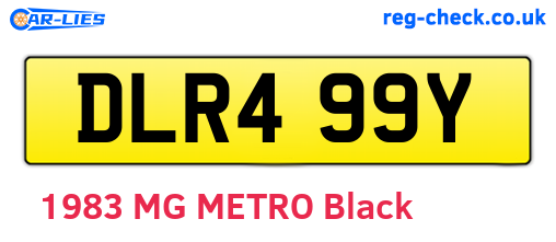 DLR499Y are the vehicle registration plates.