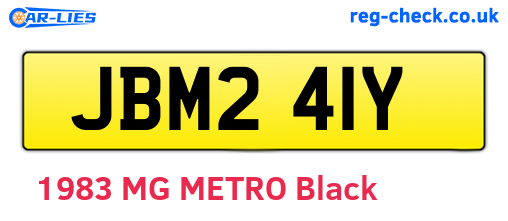 JBM241Y are the vehicle registration plates.