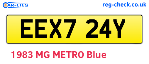 EEX724Y are the vehicle registration plates.
