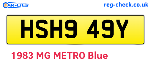 HSH949Y are the vehicle registration plates.