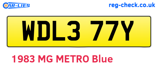 WDL377Y are the vehicle registration plates.